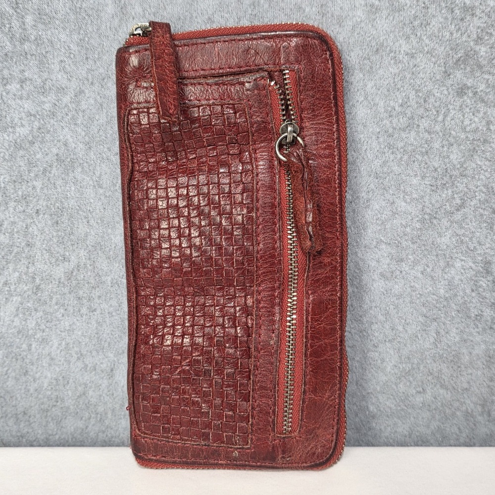 Cowboy Bags Wallet - Red Leather - Weave Pattern Western Style